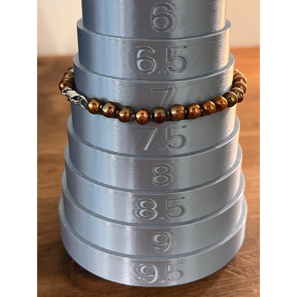 Bronze Tone Metallic Faux Pearl Necklace Bracelet Earring Set 3-Piece - Picture 6 of 7